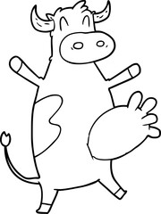 cartoon cow swinging udder