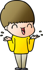 happy cartoon boy