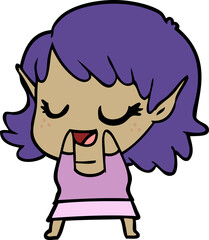 happy cartoon elf girl