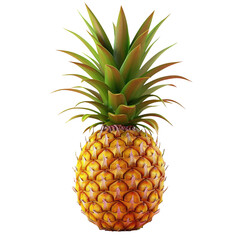 A pineapple with a green top on a Transparent Background