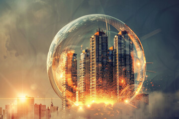 Property inside a bubble, financial bubble concept