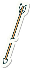 sticker of tattoo in traditional style of an arrow