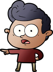 Obraz premium cartoon staring man