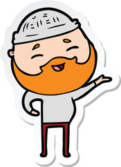 sticker of a cartoon happy bearded man