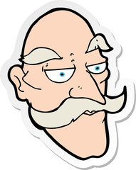 sticker of a cartoon old man face