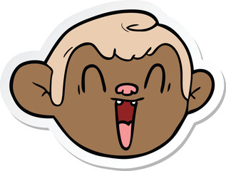 sticker of a cartoon monkey face