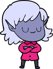 happy cartoon elf girl