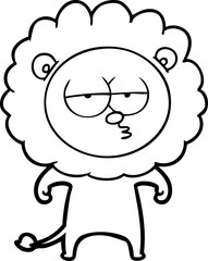 cartoon bored lion