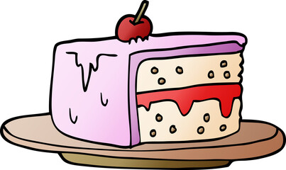 cartoon doodle slice of cake
