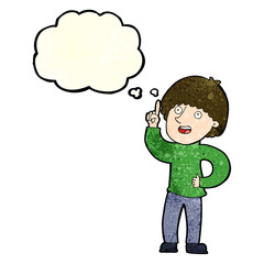 cartoon man with idea with thought bubble