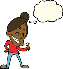cartoon man snapping fingers with thought bubble