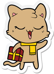 sticker of a cartoon cat