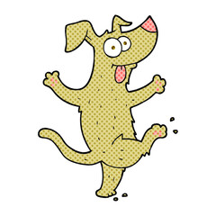 freehand drawn cartoon dancing dog