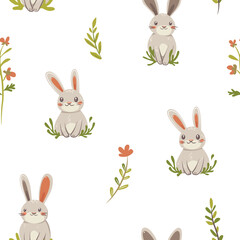 seamless pattern bunnies