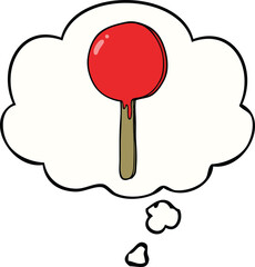 cartoon lollipop with thought bubble