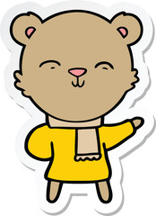 sticker of a cartoon bear