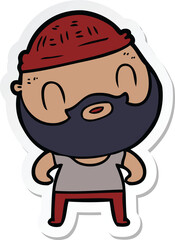 sticker of a cartoon bearded man