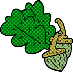 cartoon doodle acorn