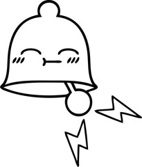 line drawing cartoon of a ringing bell