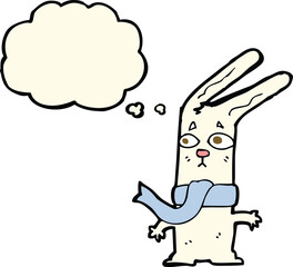 cartoon rabbit with thought bubble