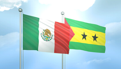 Mexico and Sao Tome Flag Together A Concept of Relations