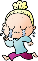 cartoon crying old lady