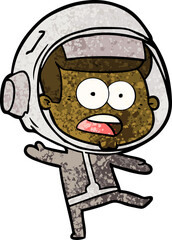 cartoon surprised astronaut