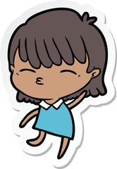 sticker of a cartoon woman
