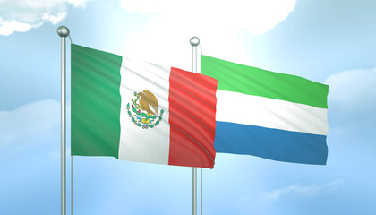 Mexico and Sierra Loeone Flag Together A Concept of Relations