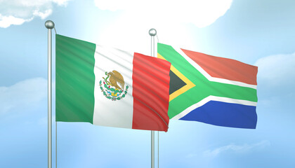 Mexico and South Africa Flag Together A Concept of Relations