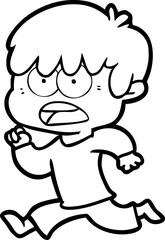 Fototapeta premium worried cartoon boy