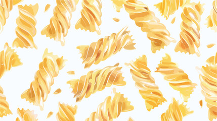 Seamless pattern with Italian pasta. Real watercolo