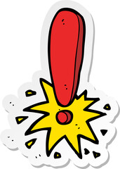 sticker of a cartoon exclamation mark