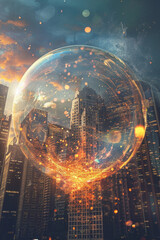 Property inside a bubble, financial bubble concept