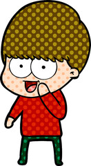 happy cartoon boy