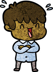 cartoon laughing boy