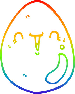 recommend clip art: rainbow gradient line drawing of a cartoon egg
