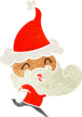 happy bearded man wearing santa hat