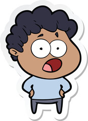 sticker of a cartoon shocked man