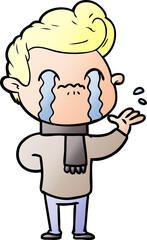 cartoon man crying