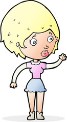 cartoon woman waving