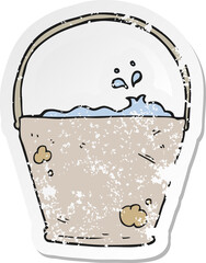 retro distressed sticker of a cartoon bucket
