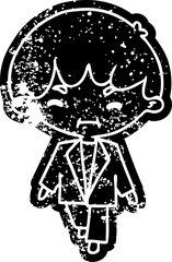 grunge distressed icon kawaii cute boy in suit