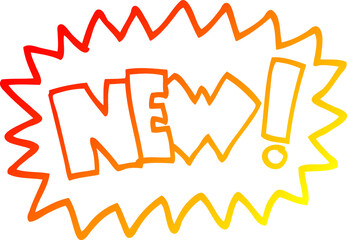warm gradient line drawing of a cartoon new symbol