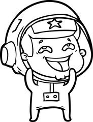cartoon laughing astronaut