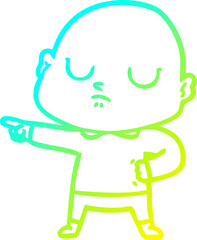 Obraz premium cold gradient line drawing of a cartoon bald man