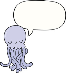 cute cartoon jellyfish with speech bubble