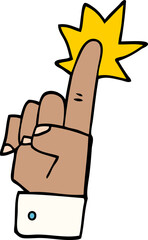 cartoon doodle pointing hand