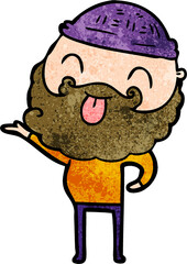 Obraz premium man with beard sticking out tongue