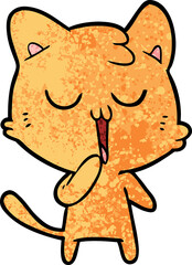 cartoon cat yawning